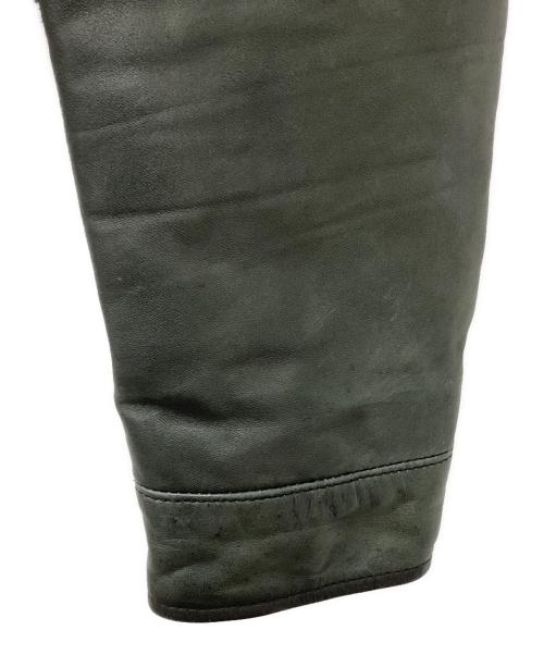POLO JEANS CO.（ポロジーンズカンパニー）POLO JEANS CO. (ポロジーンズカンパニー) レザージャケット グリーン サイズ:Mの古着・服飾アイテム