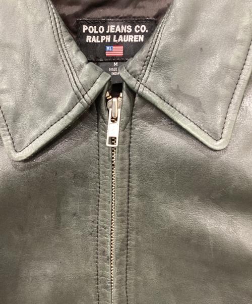 POLO JEANS CO.（ポロジーンズカンパニー）POLO JEANS CO. (ポロジーンズカンパニー) レザージャケット グリーン サイズ:Mの古着・服飾アイテム