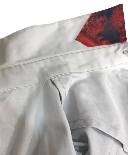 SHINYA KOZUKA（シンヤコズカ）SHINYA KOZUKA (シンヤコズカ) ペイント加工ビッグシャツ レッド×グレー サイズ:記載無しの為実寸参照の古着・服飾アイテム