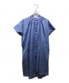 JIL SANDER（ジルサンダー）の古着「ノースリーブギャザーワンピース」｜ブルー