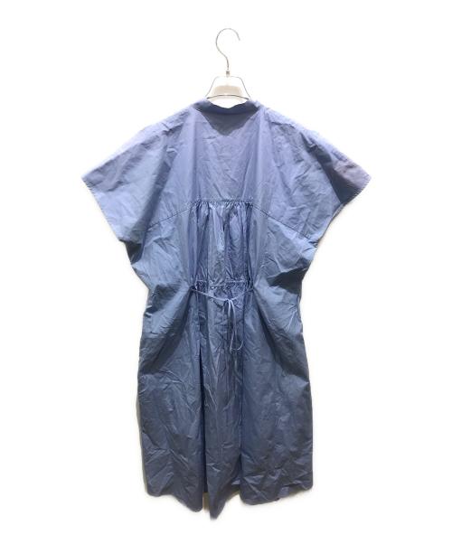 JIL SANDER（ジルサンダー）JIL SANDER (ジルサンダー) ノースリーブギャザーワンピース ブルー サイズ:38の古着・服飾アイテム