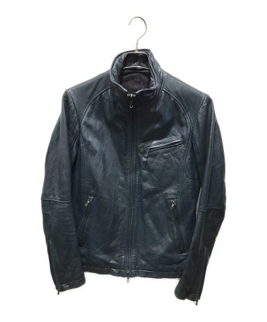 SHELLACシェラック牛革レザー立襟アンティークヴィンテージ加工ジャケット本切 SHELLACシェラック牛革レザー立襟アンティークヴィンテージ加工