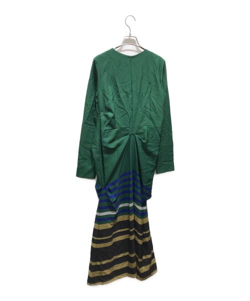 UN3D.（アンスリード）UN3D. (アンスリード) ボーダーワンピース　522220300401-01 グリーン サイズ:38の古着・服飾アイテム