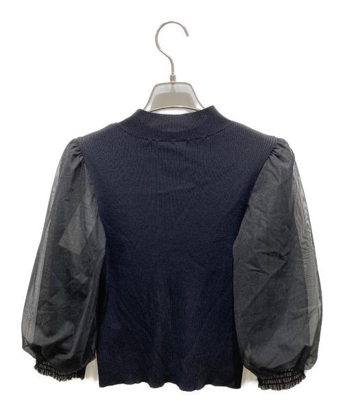 Diagram GRACE CONTINENTAL（ダイアグラム グレースコンチネンタル）Diagram GRACE CONTINENTAL (ダイアグラム グレースコンチネンタル) チュールスリーブニットトップ　0323343104 ブラック サイズ:36 未使用品の古着・服飾アイテム