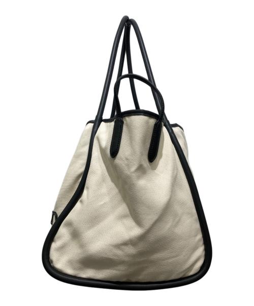 Calvin Klein（カルバンクライン）Calvin Klein (カルバンクライン) リゾート キャンバス トートバッグ アイボリーの古着・服飾アイテム