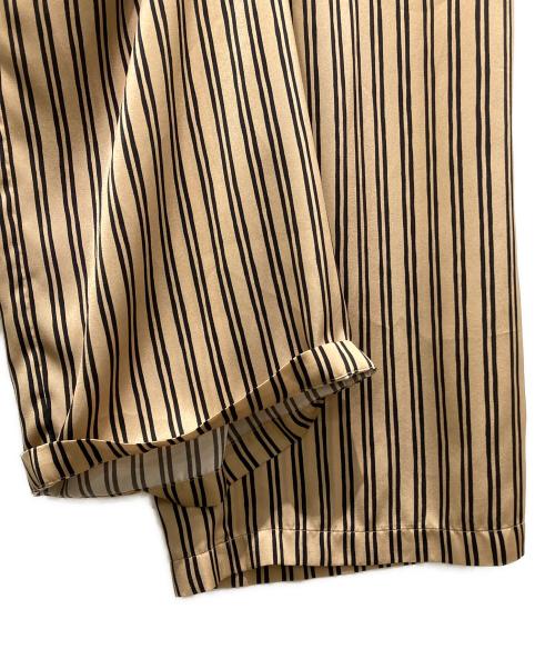 AP STUDIO（エーピーストゥディオ）AP STUDIO (エーピーストゥディオ) stripe straight PT ベージュ×ブラック サイズ:Mの古着・服飾アイテム