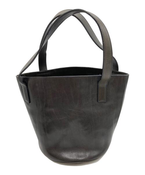 HIROFU（ヒロフ）HIROFU (ヒロフ) レザーハンドバッグ ブラックの古着・服飾アイテム