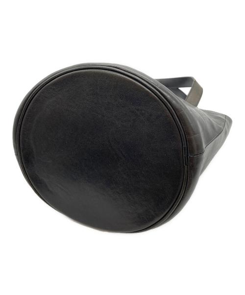 HIROFU（ヒロフ）HIROFU (ヒロフ) レザーハンドバッグ ブラックの古着・服飾アイテム