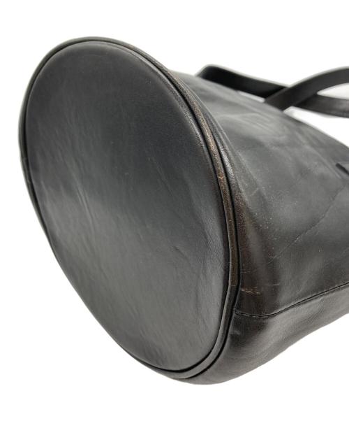 HIROFU（ヒロフ）HIROFU (ヒロフ) レザーハンドバッグ ブラックの古着・服飾アイテム