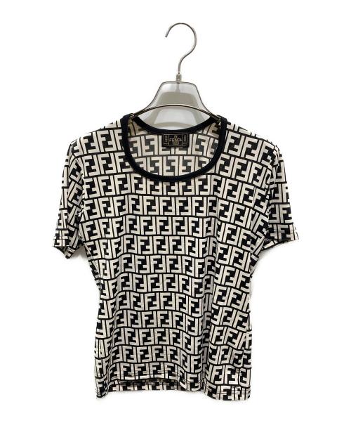 FENDI JEANS（フェンディ ジーンズ）FENDI JEANS (フェンディ ジーンズ) ズッカ柄カットソー　代理店表記無し ホワイト サイズ:38の古着・服飾アイテム