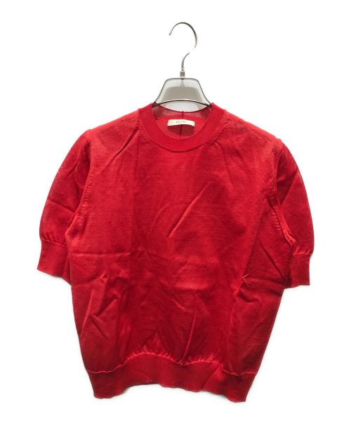 CELINE（セリーヌ）CELINE (セリーヌ) シルク混半袖ニット　3P76/3923 レッド サイズ:Sの古着・服飾アイテム