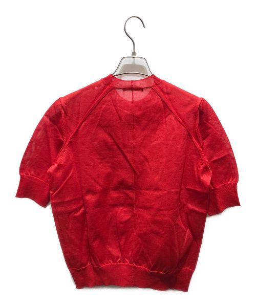 CELINE（セリーヌ）CELINE (セリーヌ) シルク混半袖ニット　3P76/3923 レッド サイズ:Sの古着・服飾アイテム