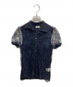 VALENTINOヴァレンティノ）の古着「レース切替ニット」｜ネイビー