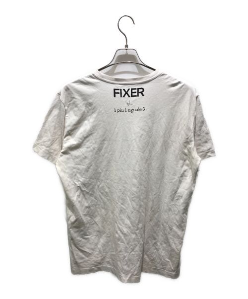 1piu1uguale3（ウノピュウノウグァーレトレ）1piu1uguale3 (ウノ ピゥ ウノ ウグァーレ トレ) FIXER (フィクサー) PRINT T-SHIRT PREMIUM SMOOTH Aperiamo　MRT322 ホワイト サイズ:不明の古着・服飾アイテム