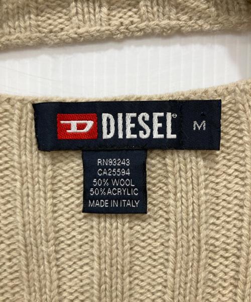 DIESEL（ディーゼル）DIESEL (ディーゼル) ハイネックジップニット ベージュ サイズ:Mの古着・服飾アイテム