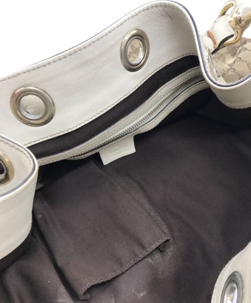 GUCCI（グッチ）GUCCI (グッチ) ワンショルダーバッグ　162738　493075　スカーフ付 ホワイト×ベージュの古着・服飾アイテム