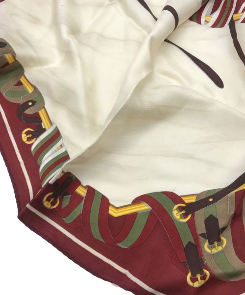 GUCCI（グッチ）GUCCI (グッチ) ワンショルダーバッグ　162738　493075　スカーフ付 ホワイト×ベージュの古着・服飾アイテム