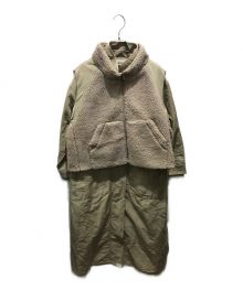 SUMI STYLE（スミ スタイル）の古着「ボアベスト付き馬刺しゅうコート　EAZ5032108A0001」｜ベージュ