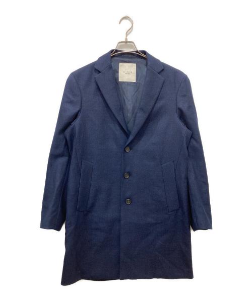 EDIFICE（エディフィス）EDIFICE (エディフィス) ウールメランジチェスターコート ネイビー サイズ:Lの古着・服飾アイテム