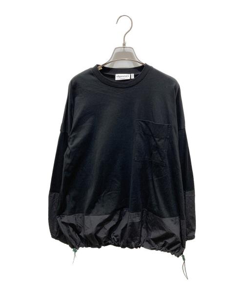 nagonstans（ナゴンスタンス）nagonstans (ナゴンスタンス) ナイロン切替カットソー　470FS280-0180 ブラック サイズ:Mの古着・服飾アイテム