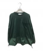 nagonstansナゴンスタンス）の古着「ナイロン切替カットソー　470FS280-0180」｜グリーン