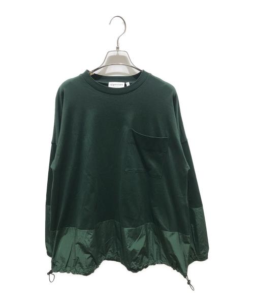 nagonstans（ナゴンスタンス）nagonstans (ナゴンスタンス) ナイロン切替カットソー　470FS280-0180 グリーン サイズ:Mの古着・服飾アイテム