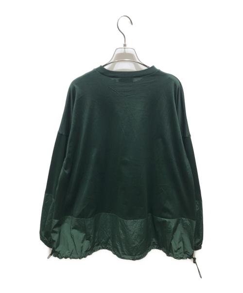 nagonstans（ナゴンスタンス）nagonstans (ナゴンスタンス) ナイロン切替カットソー　470FS280-0180 グリーン サイズ:Mの古着・服飾アイテム