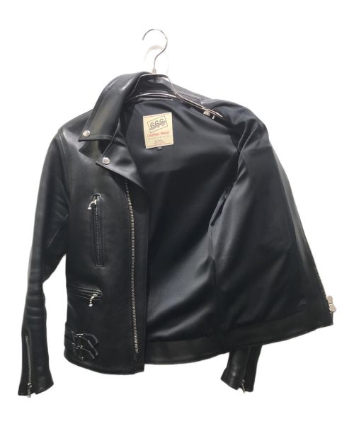 666（666）666 (666) タイトフィット サイドベルト ライダースジャケット　LJM-1TF ブラック サイズ:34の古着・服飾アイテム