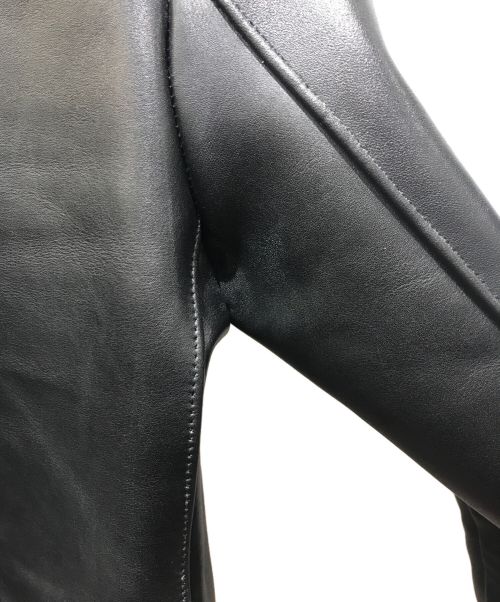 666（666）666 (666) タイトフィット サイドベルト ライダースジャケット　LJM-1TF ブラック サイズ:34の古着・服飾アイテム