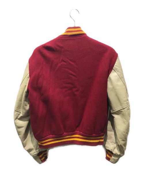 Golden Bear（ゴールデンベア）Golden Bear (ゴールデンベア) バーシティジャケット　 90s 革タグ レッド×ベージュ サイズ:Lの古着・服飾アイテム