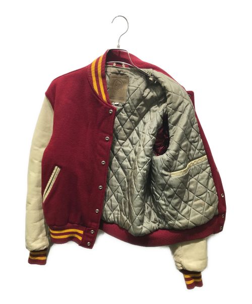 Golden Bear（ゴールデンベア）Golden Bear (ゴールデンベア) バーシティジャケット　 90s 革タグ レッド×ベージュ サイズ:Lの古着・服飾アイテム