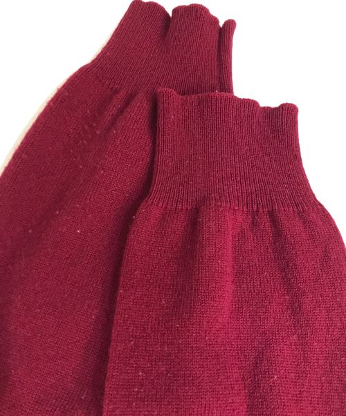 PLAY COMME des GARCONS（プレイコムデギャルソン）PLAY COMME des GARCONS (プレイ コムデギャルソン) ダブルハートワッペンVネックウールニットカーディガン　AZ-N058 ボルドー サイズ:Sの古着・服飾アイテム