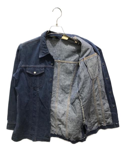 Wrangler（ラングラー）Wrangler (ラングラー) デニムシャツ　70s 三角タグ インディゴ サイズ:記載無しの為実寸参照の古着・服飾アイテム