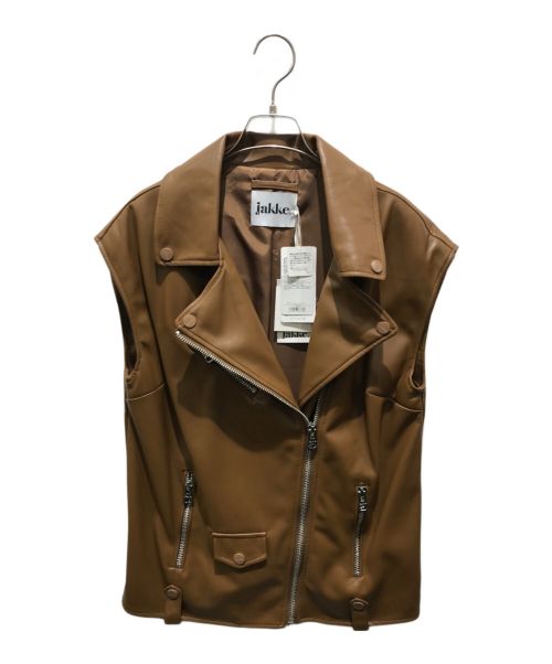Jakke（ジャッキー）Jakke (ジャッキー) ライダースベスト　J2219 ブラウン サイズ:10 未使用品の古着・服飾アイテム