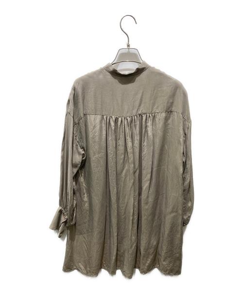 1er Arrondissement（プルミエ アロンディスモン）1er Arrondissement (プルミエ アロンディスモン) キュプラフィブリルスタンドカラーシャツ　B1031AFT006 ベージュ サイズ:36の古着・服飾アイテム