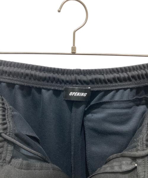 OPENING act（オープニングアクト）OPENING act (オープニングアクト) サイドデザインナローストレートトラックパンツ ブラック サイズ:Sの古着・服飾アイテム