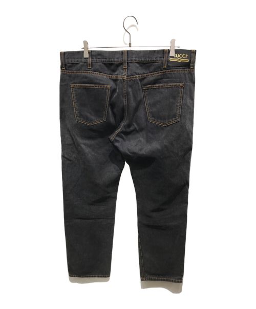 GUCCI（グッチ）GUCCI (グッチ) エンブロイダリーデニムパンツ　408637 ブラック サイズ:41の古着・服飾アイテム
