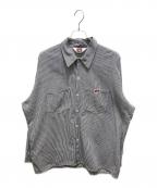 BEN DAVISベンデイビス）の古着「ヒッコリーシャツ」｜ブラック×ホワイト