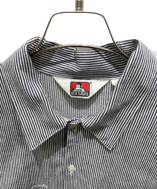 BEN DAVIS（ベンデイビス）BEN DAVIS (ベンデイビス) ヒッコリーシャツ ブラック×ホワイト サイズ:XLの古着・服飾アイテム