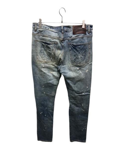 BILLIONAIRE BOYS CLUB（ビリオネアボーイズクラブ）BILLIONAIRE BOYS CLUB (ビリオネアボーイズクラブ) ロゴプリントデニムパンツ　811-6102 インディゴ サイズ:36の古着・服飾アイテム