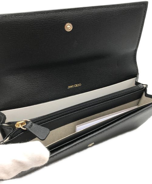 JIMMY CHOO（ジミーチュウ）JIMMY CHOO (ジミーチュウ) ２つ折り長財布 ブラックの古着・服飾アイテム
