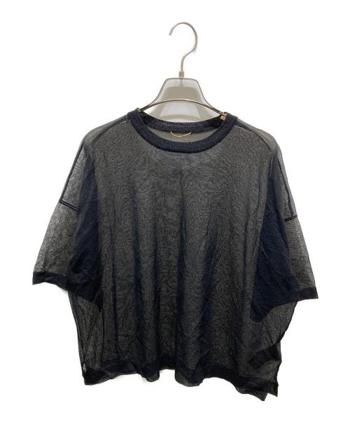 L'appartement（アパルトモン）L'appartement (アパルトモン) Sheer T-shirt ブラック サイズ:記載無しの為実寸参照の古着・服飾アイテム