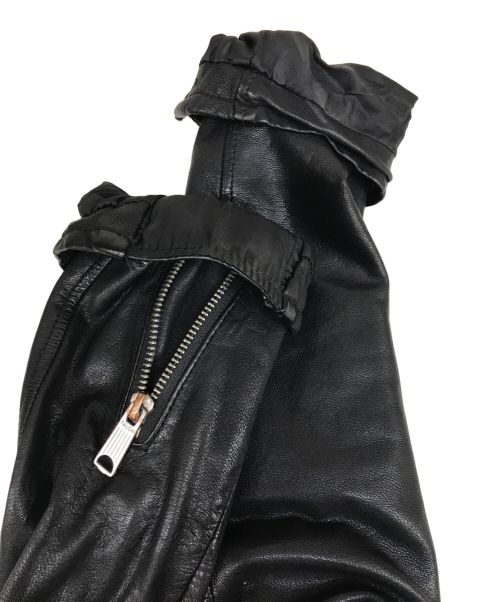KATHARINE HAMNETT（キャサリンハムネット）KATHARINE HAMNETT (キャサリンハムネット) レザーライダースジャケット　934G4701　TALONジップ アーカイブ ブラック サイズ:Mの古着・服飾アイテム