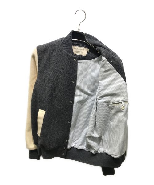 maison kitsune（メゾンキツネ）maison kitsune (メゾンキツネ) ウールブルゾン　FW14-MK-010-TE グレー×ベージュ サイズ:Mの古着・服飾アイテム