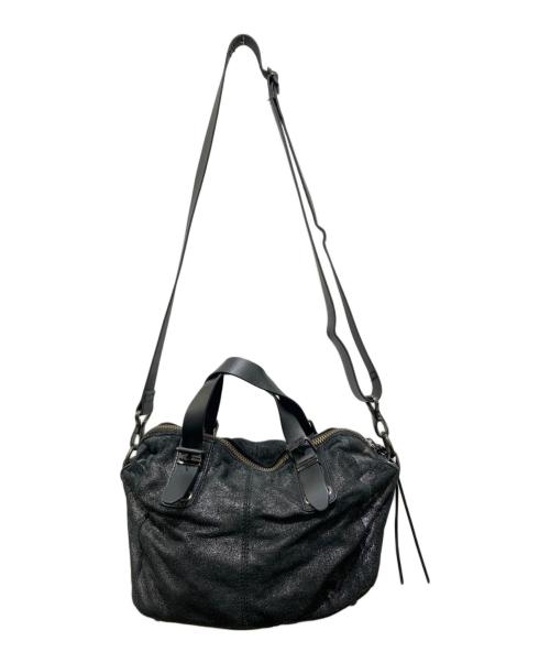 DIESEL（ディーゼル）DIESEL (ディーゼル) クラックレザー2WAYバッグ ブラックの古着・服飾アイテム