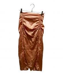 MAISON SPECIAL（メゾンスペシャル）の古着「Satin Shirring Tight Skirt　21241515704」｜ピンク