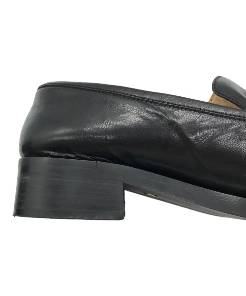 GUCCI（グッチ）GUCCI (グッチ) Gロゴスクエアトゥヒールローファー　100 0452 ブラック サイズ:9の古着・服飾アイテム