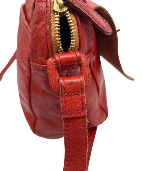 genten（ゲンテン）genten (ゲンテン) レザーショルダーバッグ レッドの古着・服飾アイテム