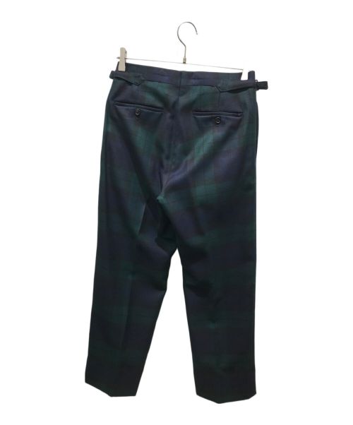 POLO RALPH LAUREN（ポロ・ラルフローレン）POLO RALPH LAUREN (ポロ・ラルフローレン) ウールタックチェックパンツ　ya-0016　 ブラックウォッチ ネイビー サイズ:73の古着・服飾アイテム