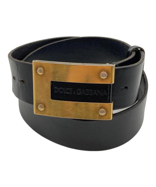 DOLCE & GABBANA（ドルチェ＆ガッバーナ）DOLCE & GABBANA (ドルチェ＆ガッバーナ) レザーベルト ブラック サイズ:33INCHの古着・服飾アイテム